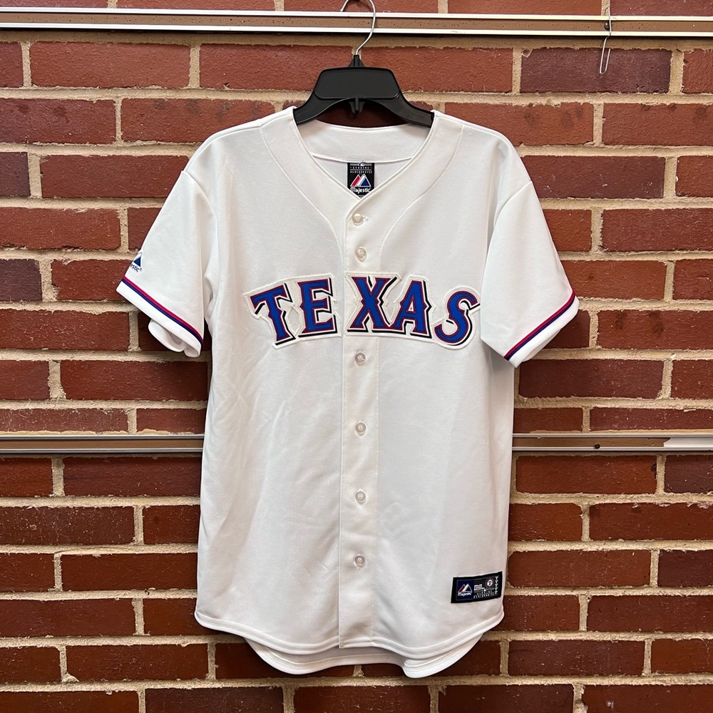 NWT Texas Rangers Youth Sz XL white baseball jersey (no name on back)